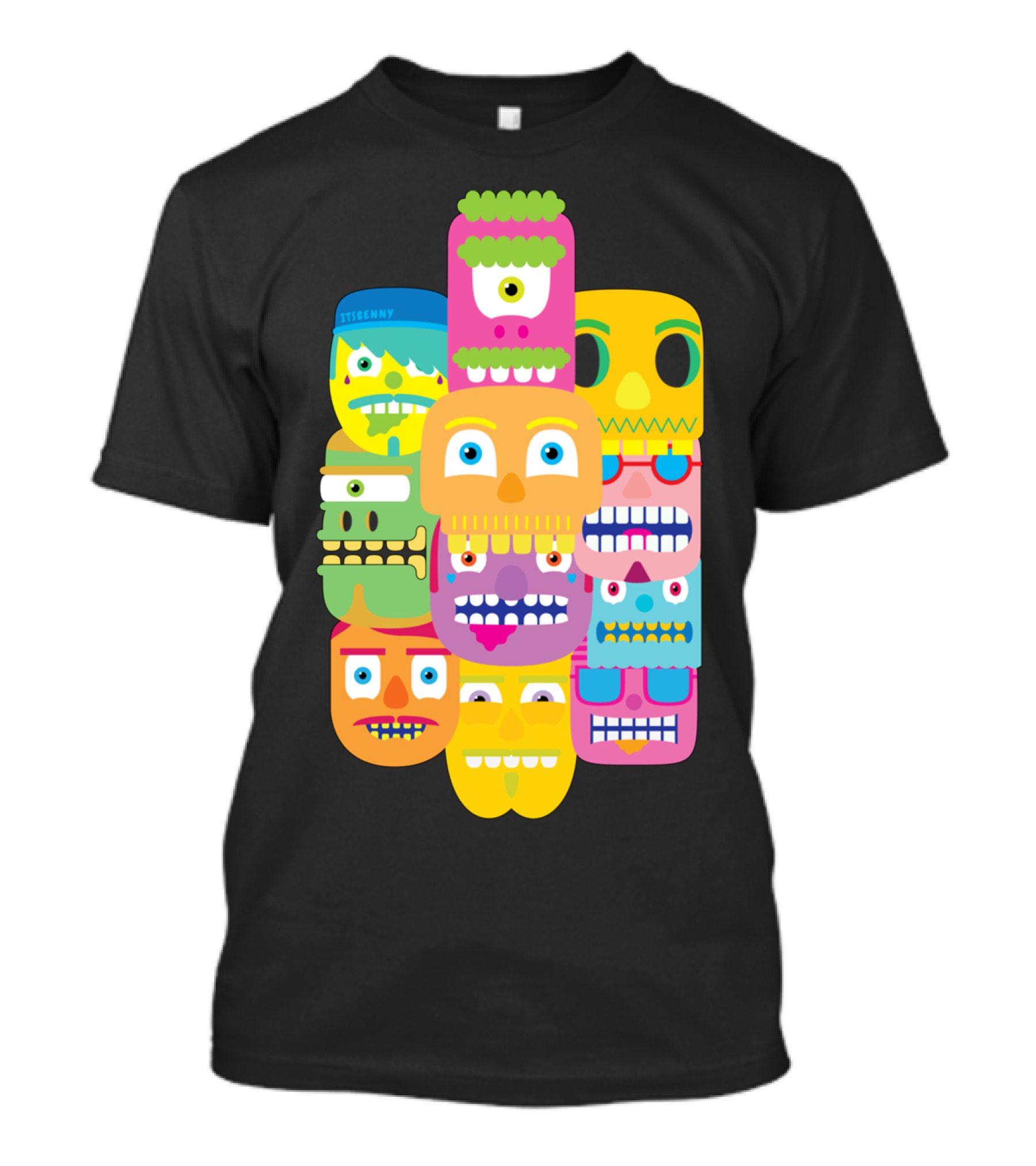 Colourful Faces Stack By Stikeny T-Shirt