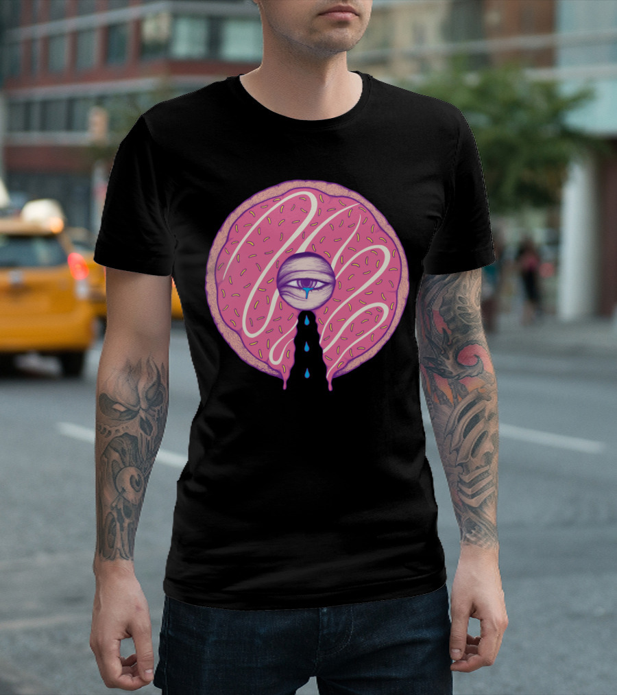 Donut Cry Pink Sprinkled Eye Tears T-Shirt