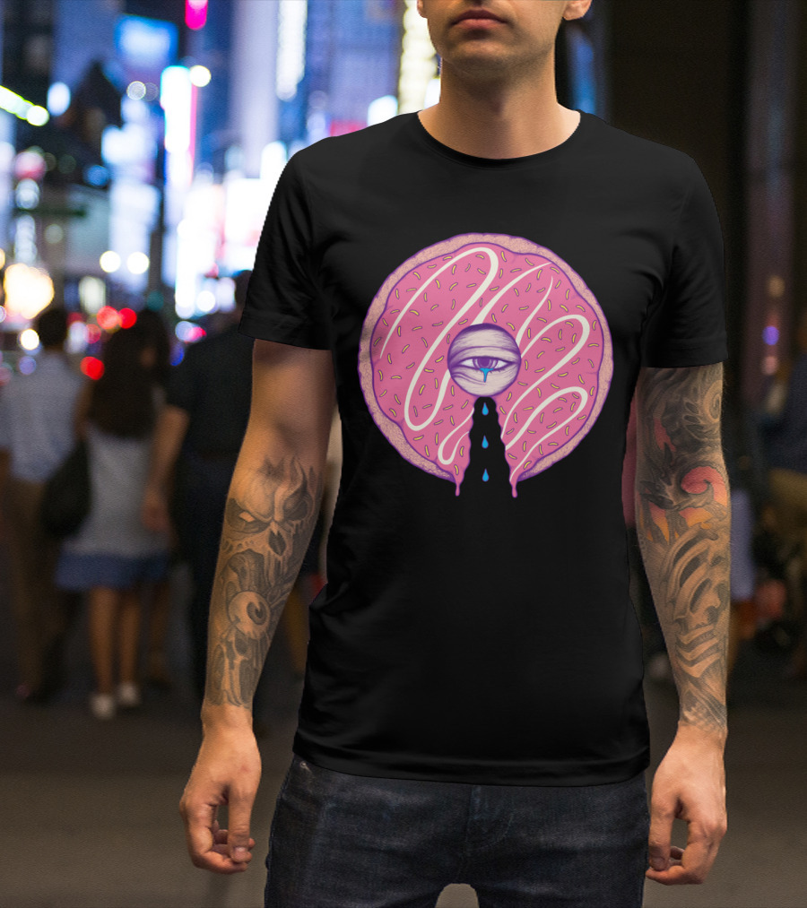 Donut Cry Pink Sprinkled Eye Tears T-Shirt