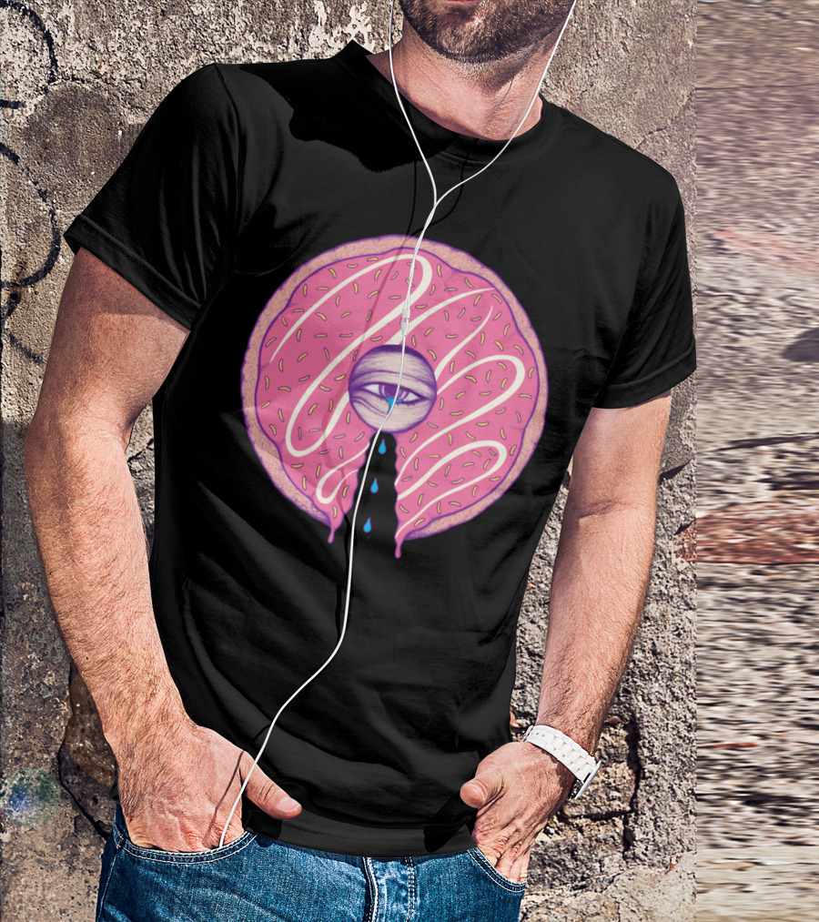 Donut Cry Pink Sprinkled Eye Tears T-Shirt