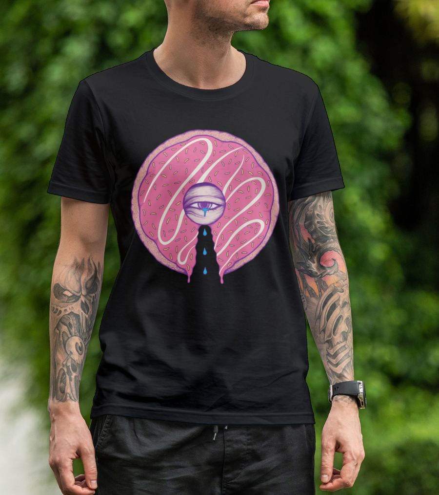 Donut Cry Pink Sprinkled Eye Tears T-Shirt