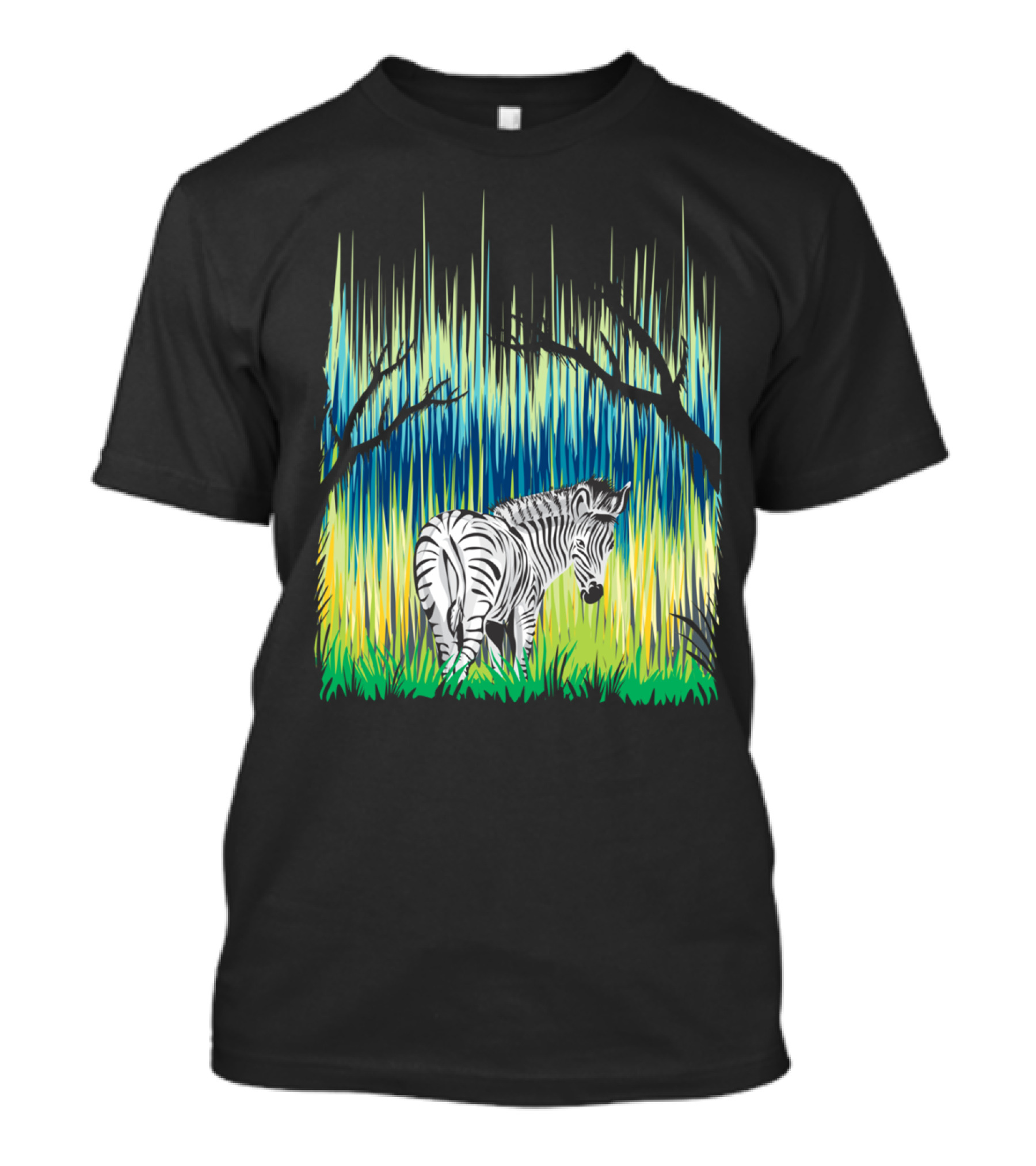 IN THE FOREST Zebra Amongst Vibrant Stripes And Trees T-Shirt