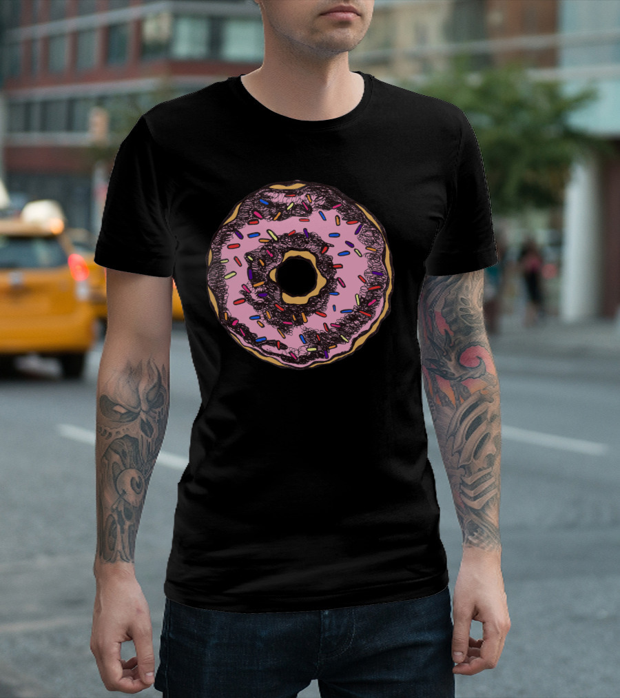 Pink Frosted Sprinkled Donut T-Shirt