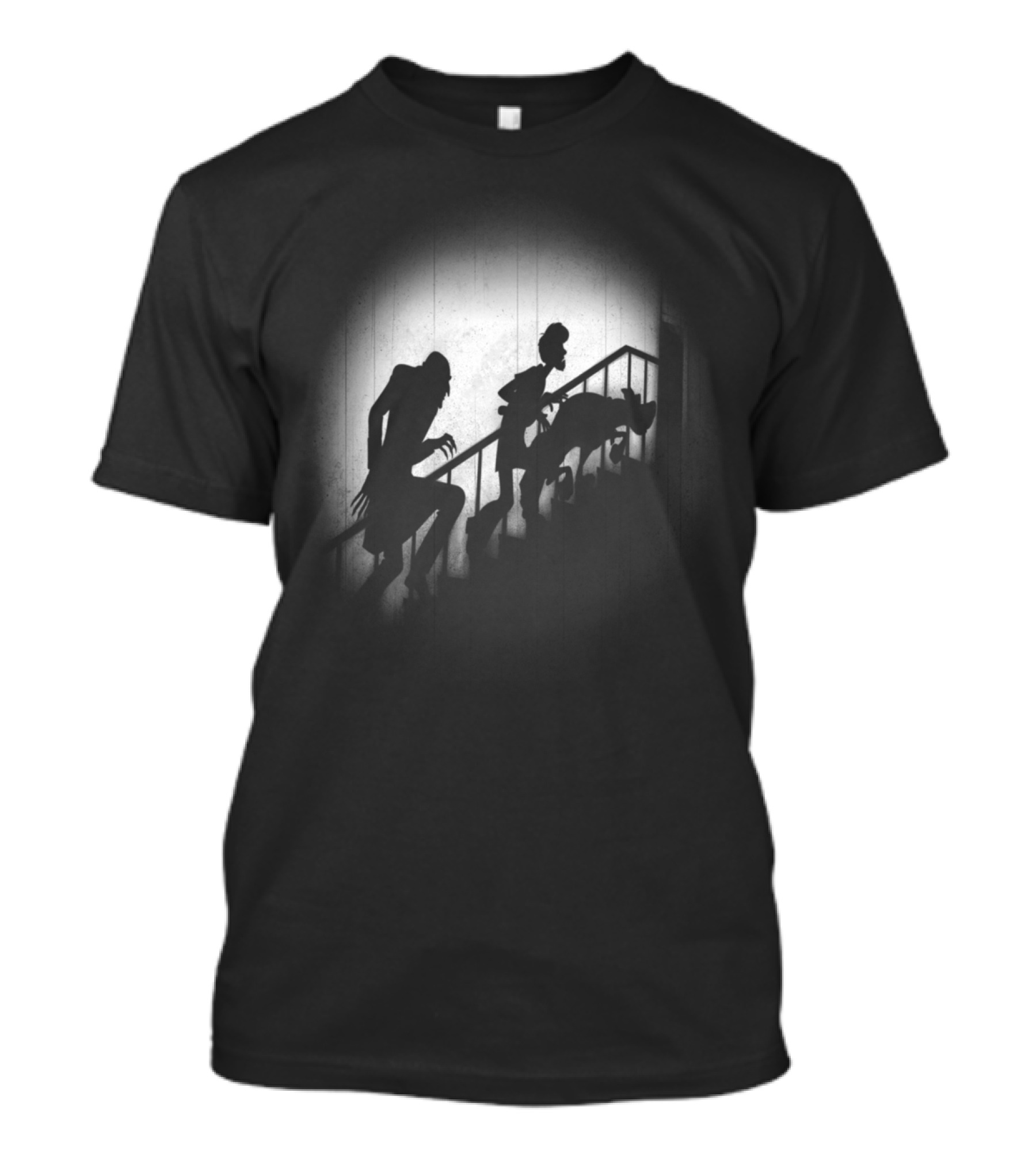 Scooby Doo And Shaggy Sneak With Villain Shadow Stairs T-Shirt