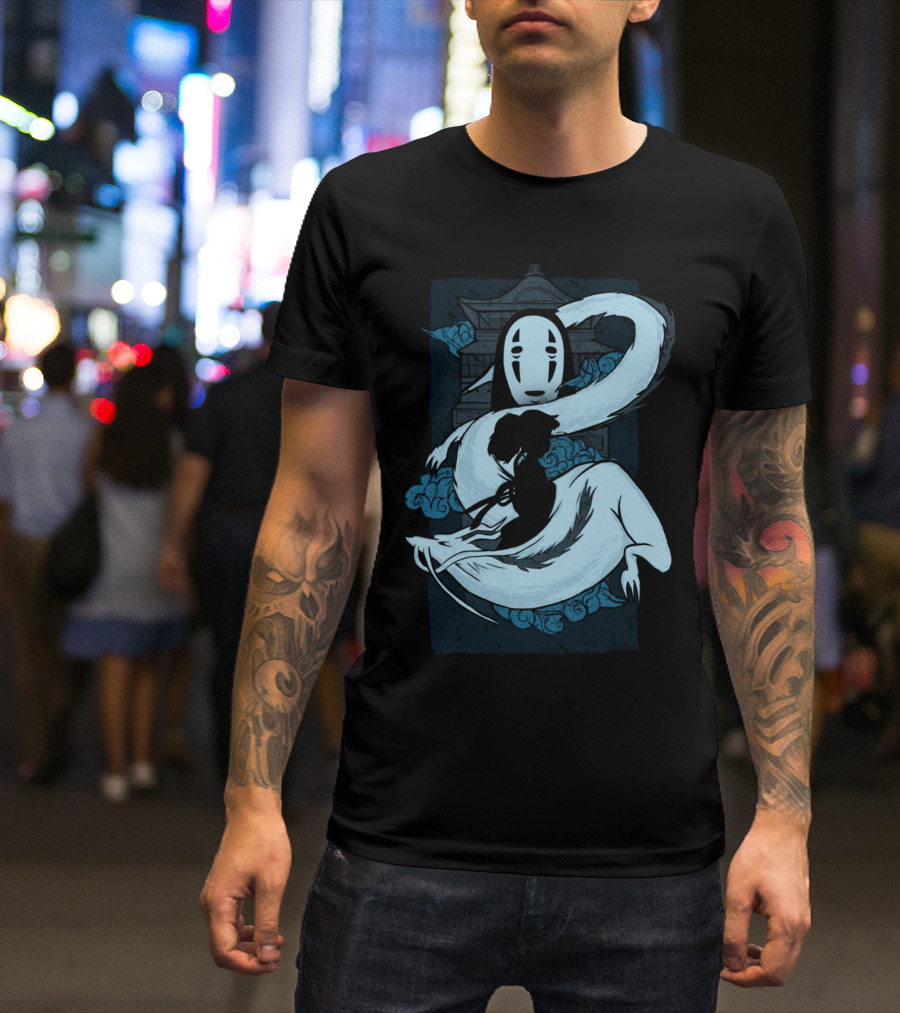 Spirit Child No-Face Spirited Away Haku Dragon T-Shirt