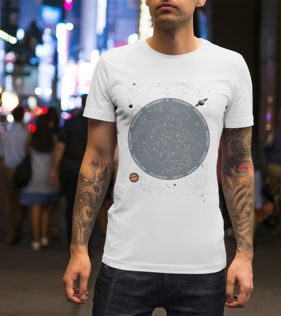 Come With Me To See The Stars Zodiac Constellations With Planets And Galaxies T-Shirt