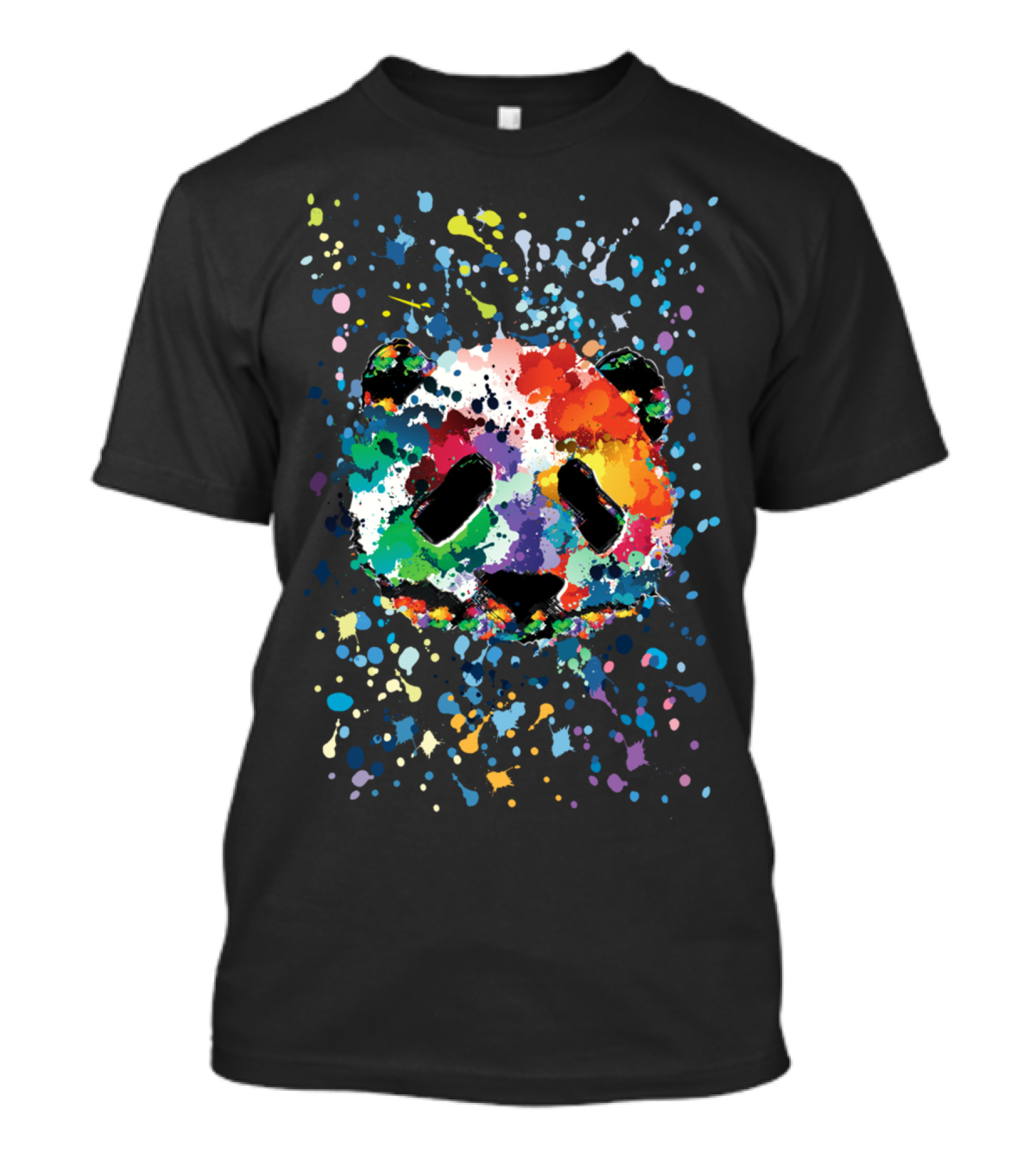 Splash Panda Colorful Abstract Paint Splatter T-Shirt