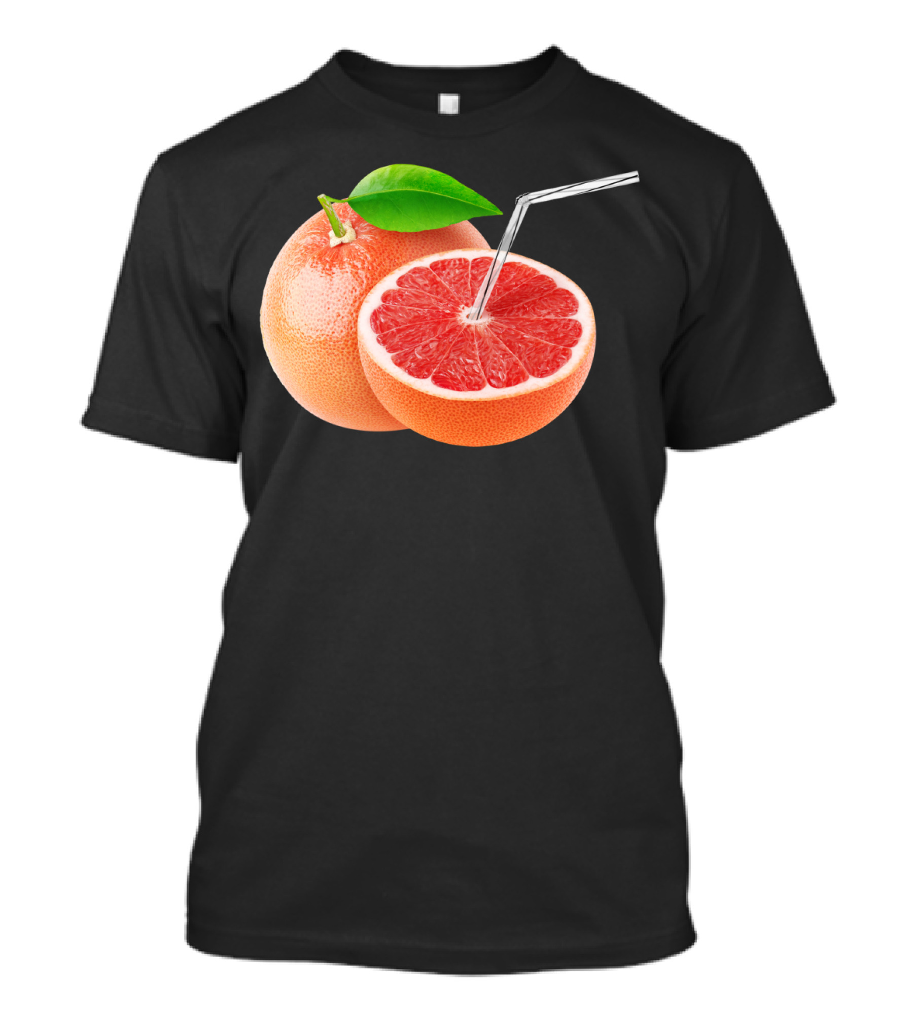 Grapefruit Juice Sip With Leaf And Straw T-Shirt