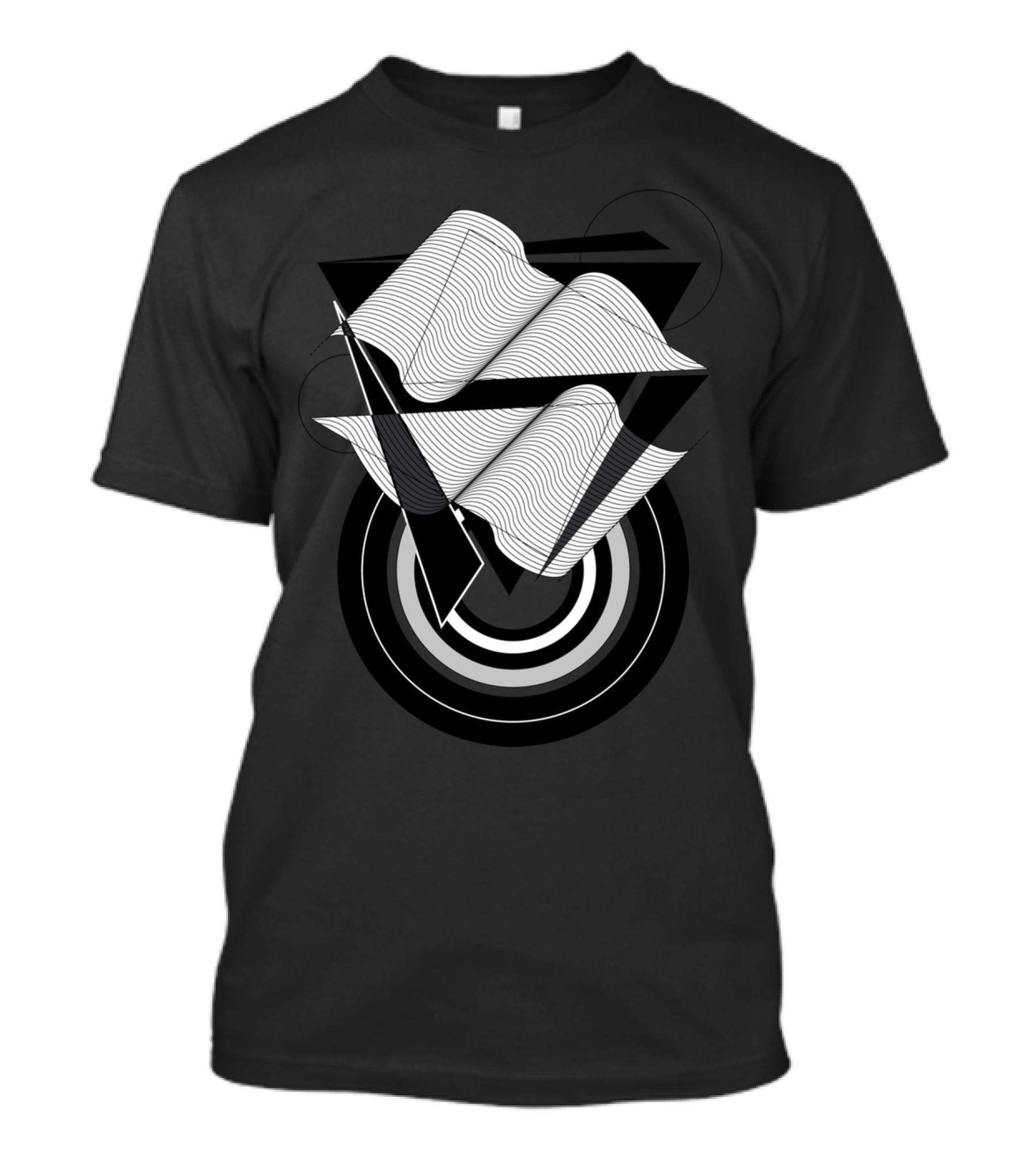 Gravitational Horizons Geometric Waveforms Abstract Concentric Circles T-Shirt