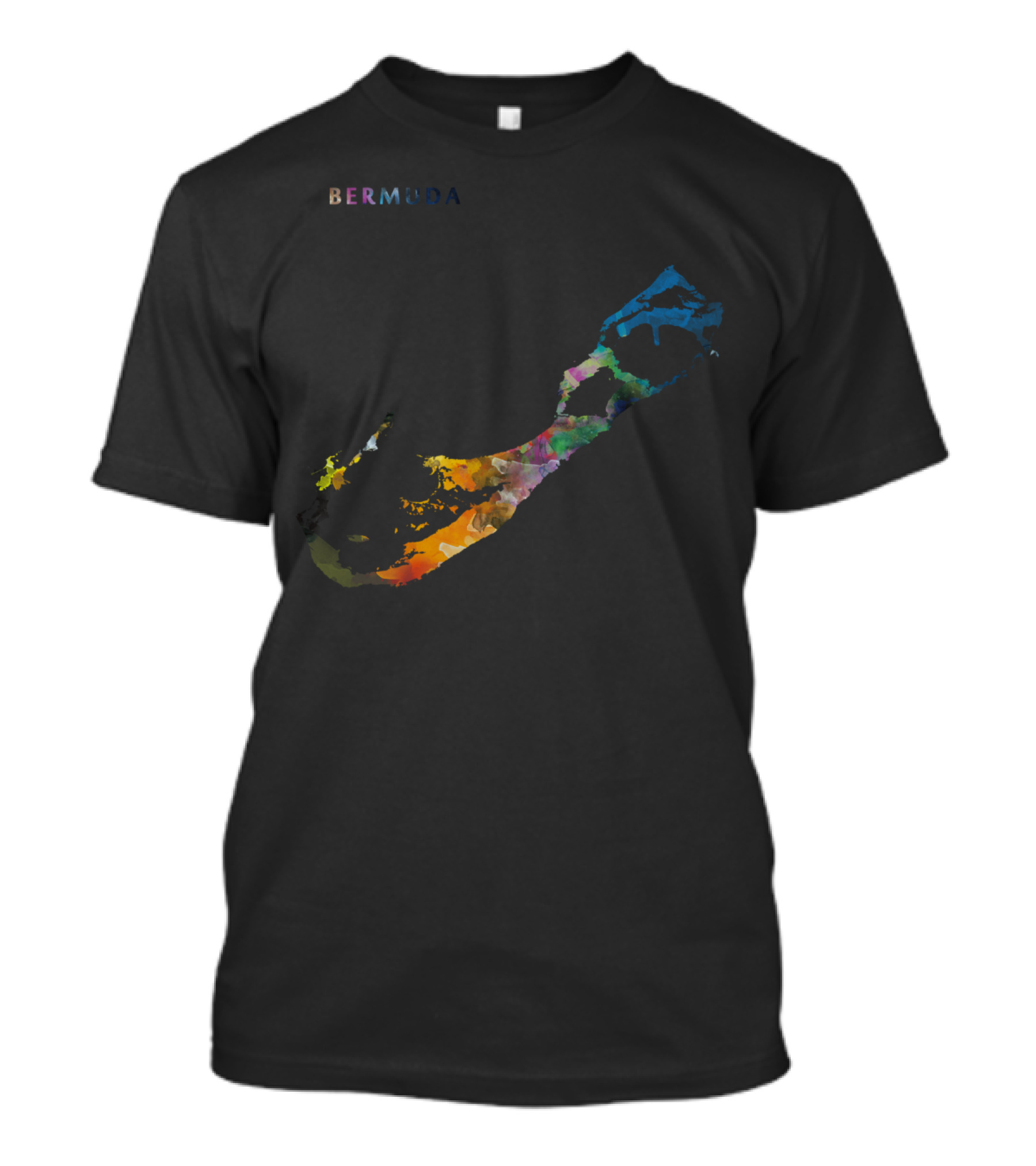 Bermuda Map Colorful Abstract Island T-Shirt