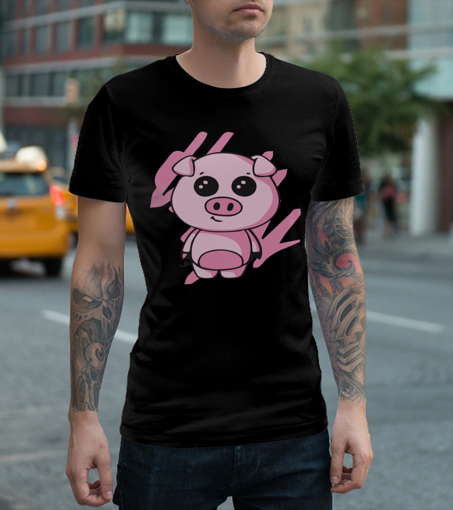 Squiggles Baby Piglet Pink Cartoon Character T-Shirt