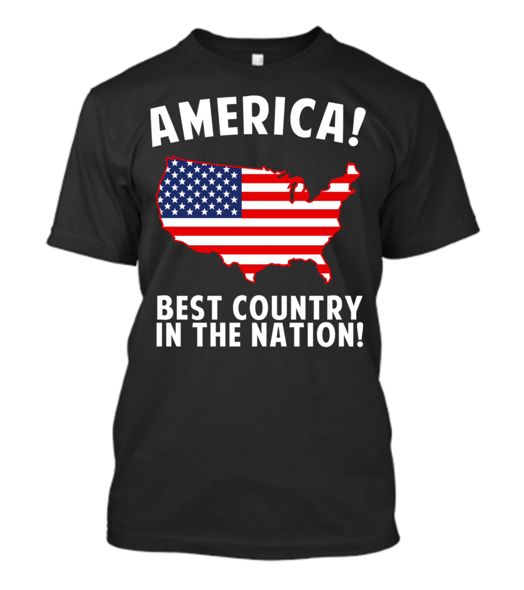 America Best Country In The Nation USA Flag Map T-Shirt