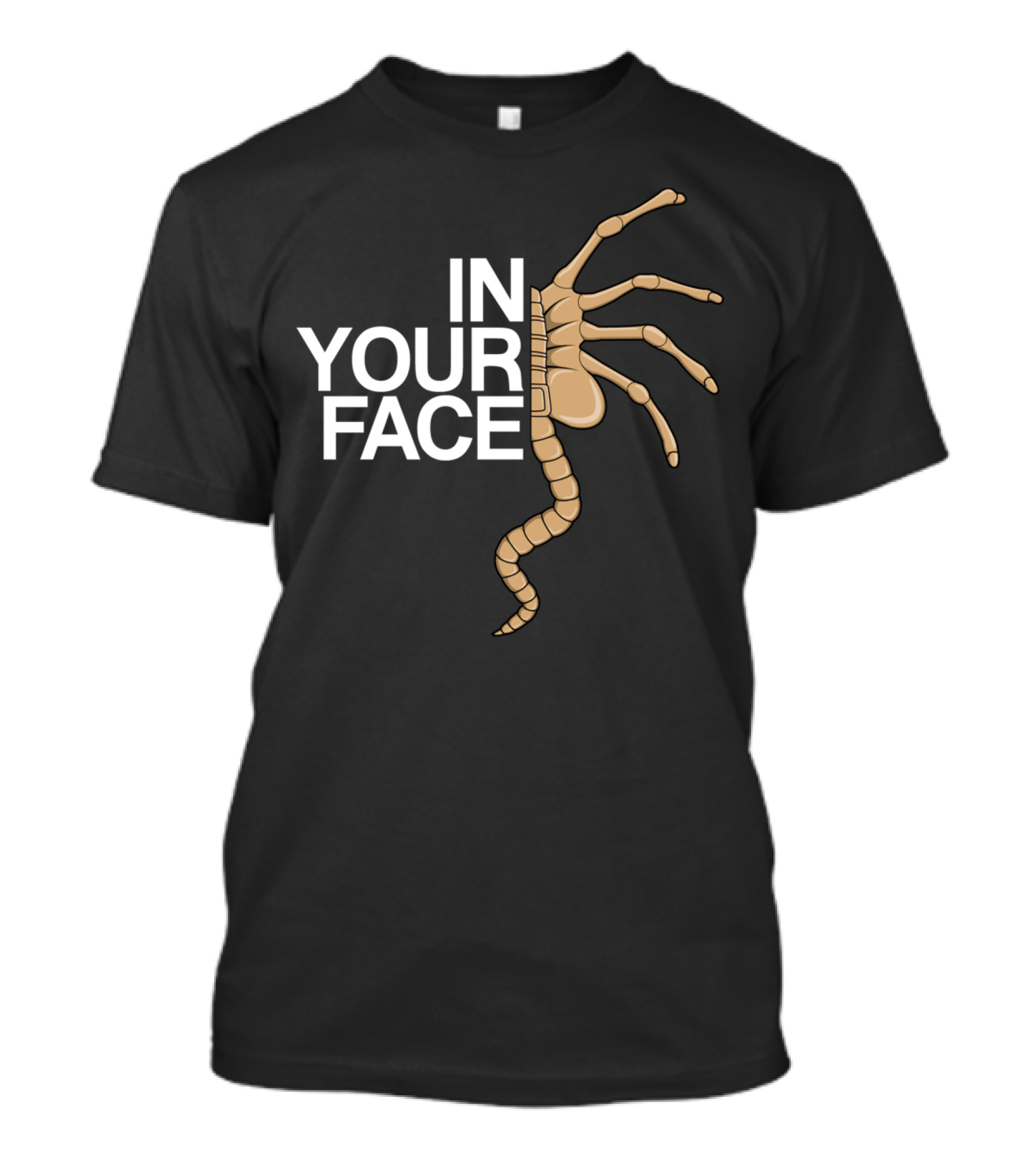 IN YOUR FACE Hugger Alien Creature T-Shirt