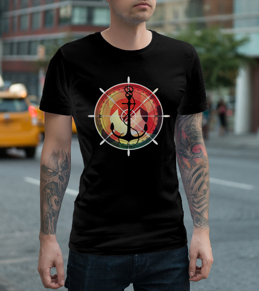Captains Sea Anchor Compass Nautical Maritime Sailor T-Shirt