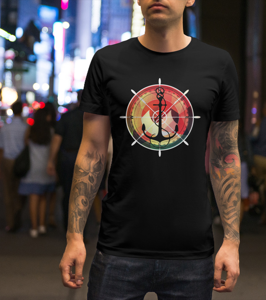 Captains Sea Anchor Compass Nautical Maritime Sailor T-Shirt