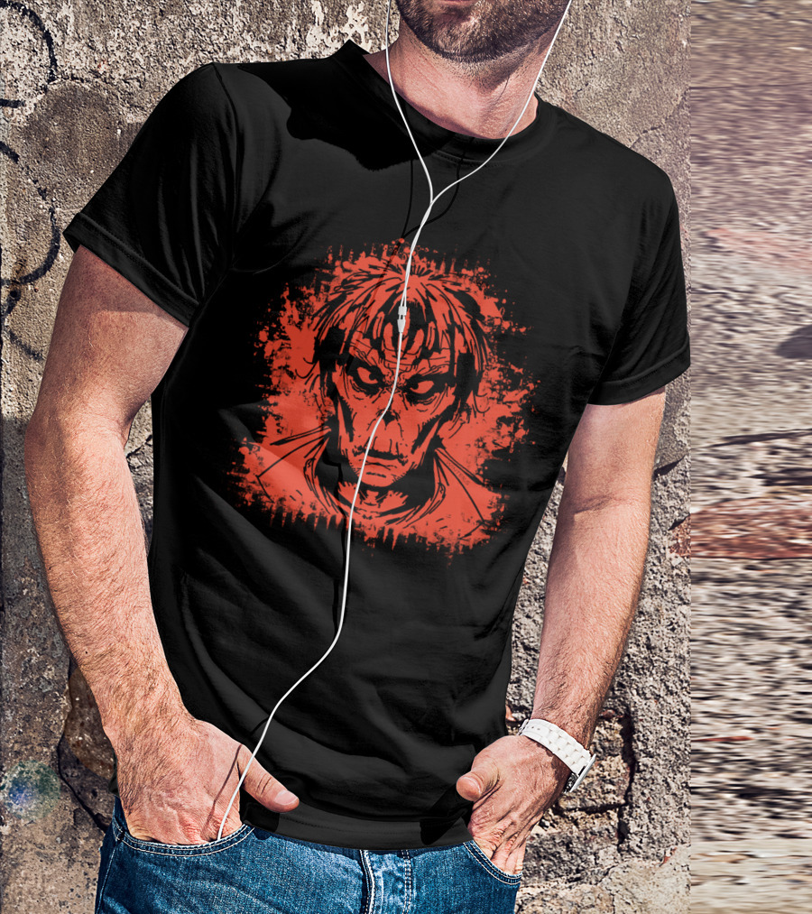 Stalker Grim Red Face Encircled In Paint Splatter T-Shirt