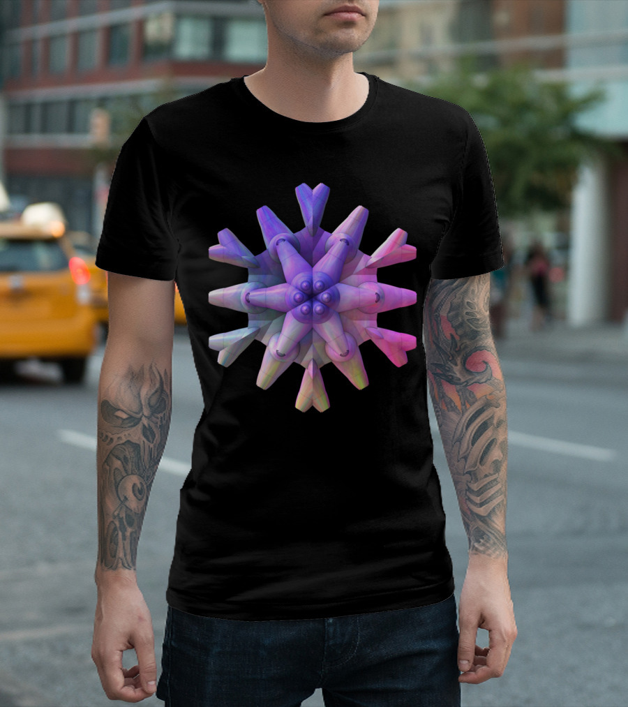 Pastel Star 3D Geometric Kaleidoscope T-Shirt