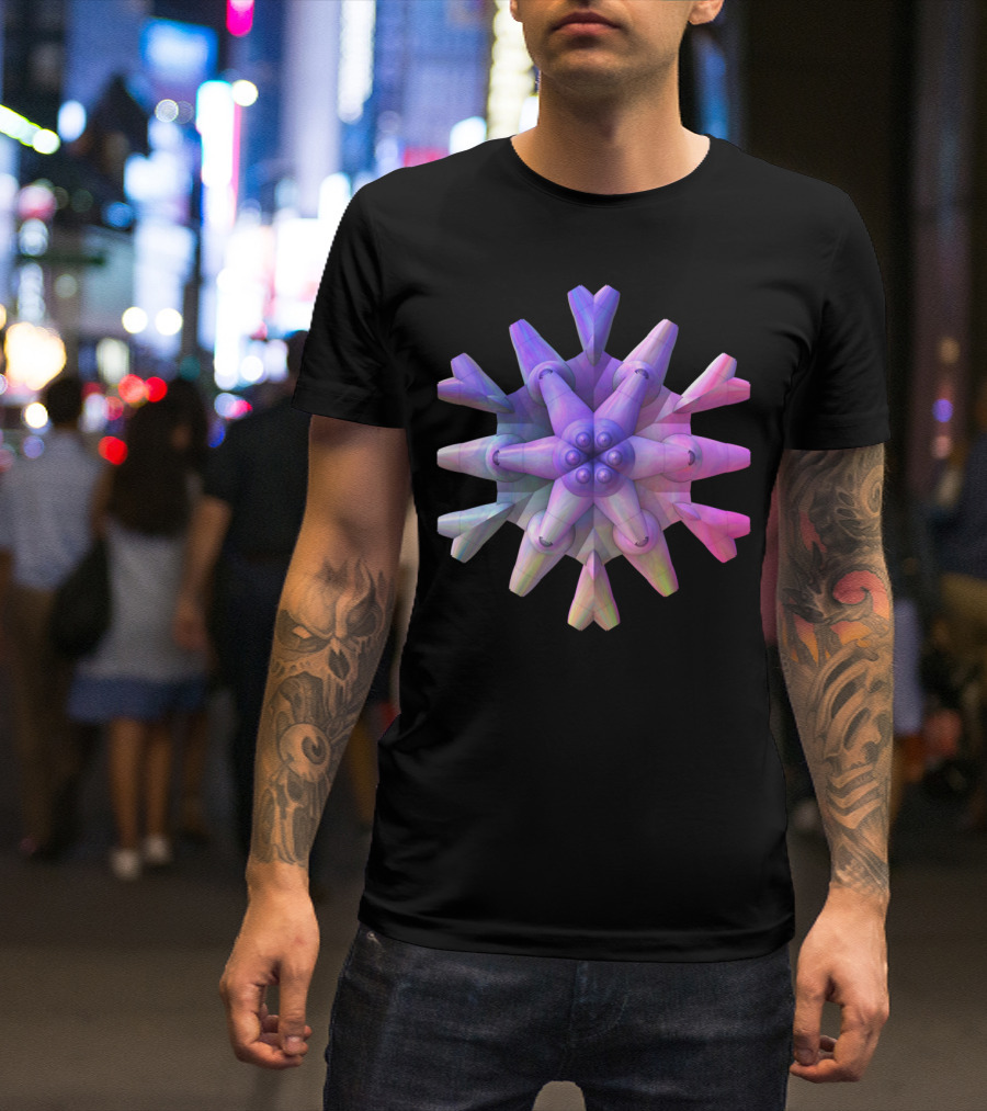 Pastel Star 3D Geometric Kaleidoscope T-Shirt