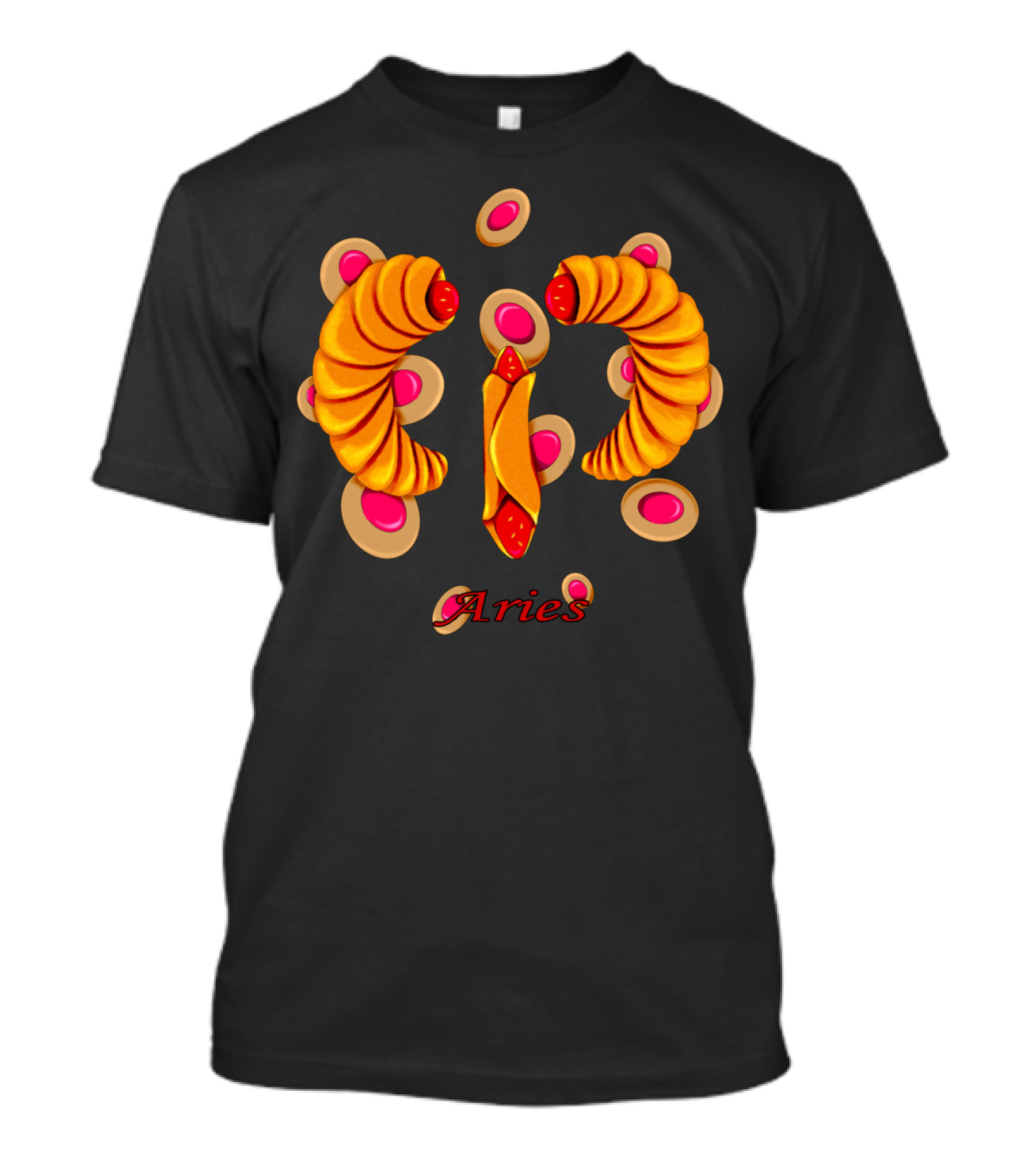 Pastry Aries Zodiac Symbol With Colorful Swirl And Pink Dot T-Shirt