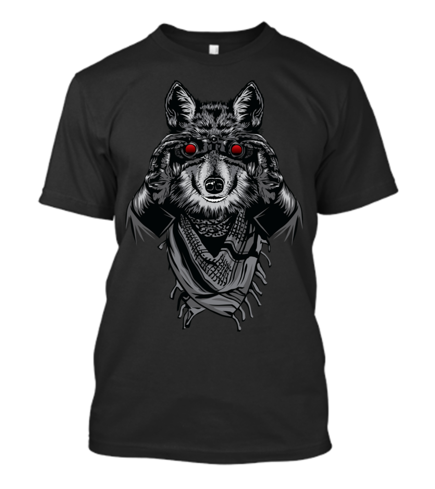 Winter Enemies Wolf With Red-Eyed Night Vision Gear T-Shirt