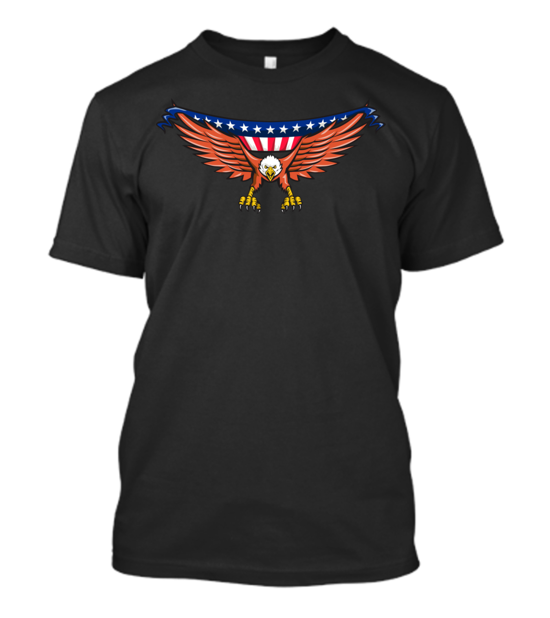 American Eagle Swooping USA Flag Red White Blue Stars Stripes T-Shirt