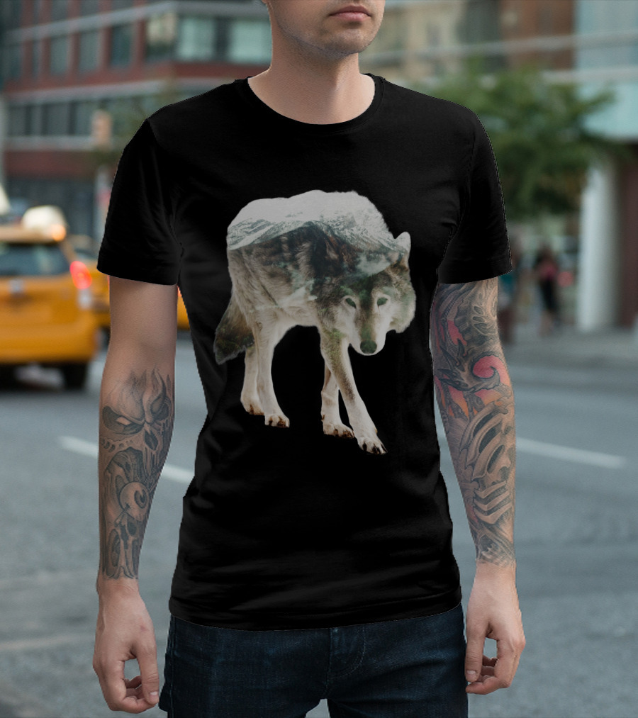 Winter Hunter Wolf Mountains T-Shirt