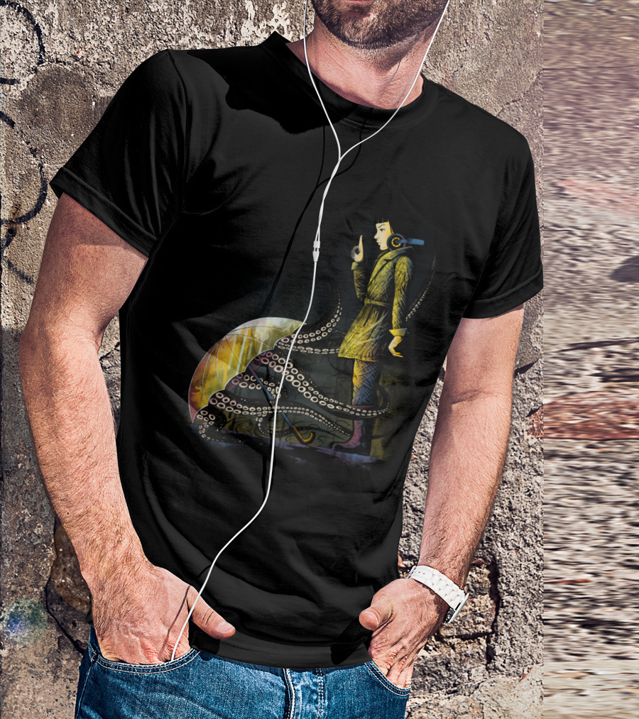 Bestfriends Mysterious Girl With Octopus Tentacles And Wandering Moon Background T-Shirt