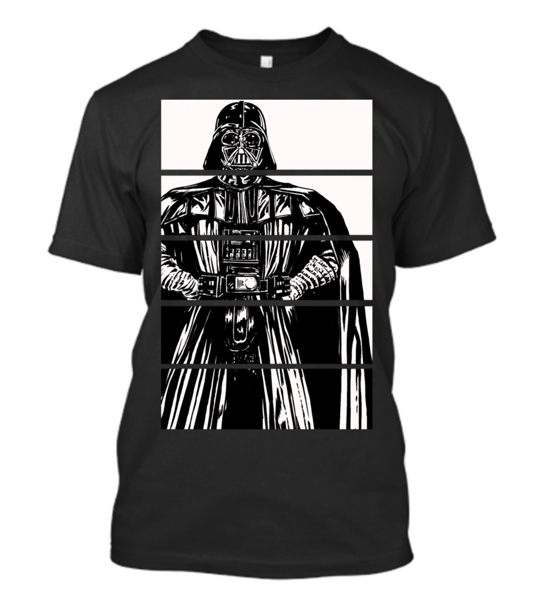 Darth Vader Fifths Black And White Grid T-Shirt