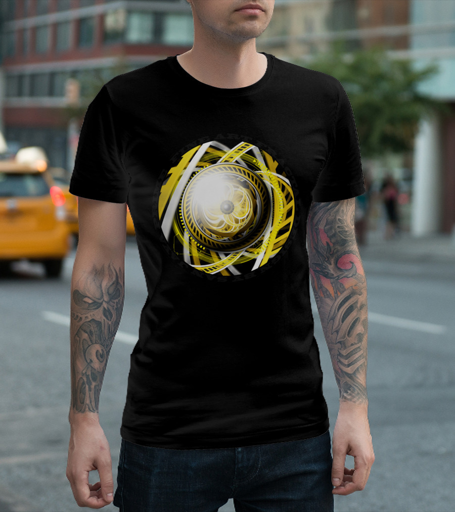 Incredible Eye Of A Yellow Construction Robot Lens T-Shirt