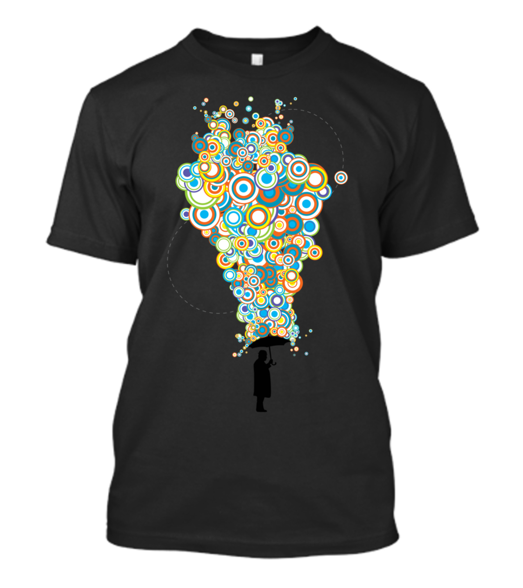 Concentric Downpour Circles Umbrella T-Shirt