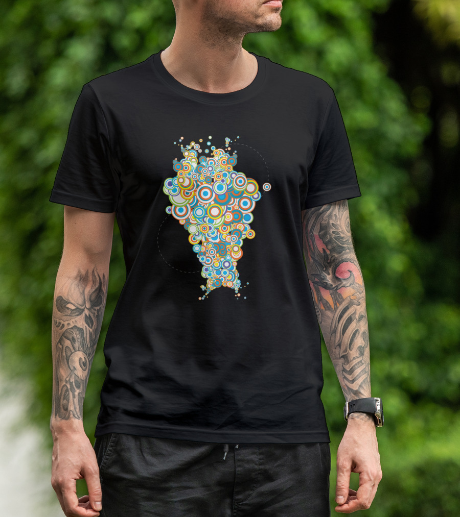 Concentric Downpour Circles Umbrella T-Shirt
