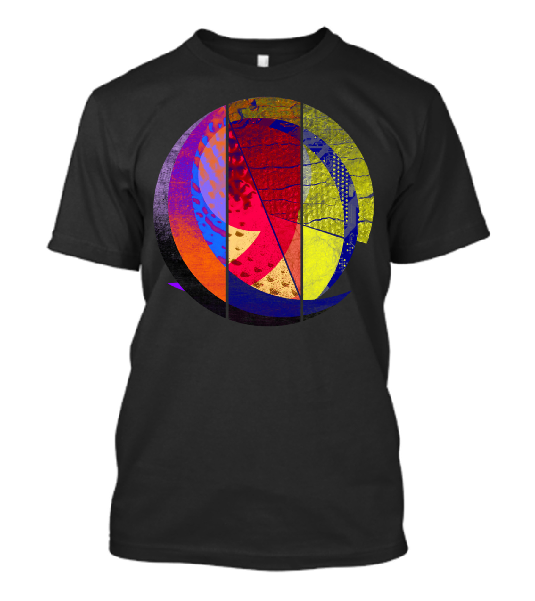 Human Sun Colorful Geometric Abstract Circle T-Shirt