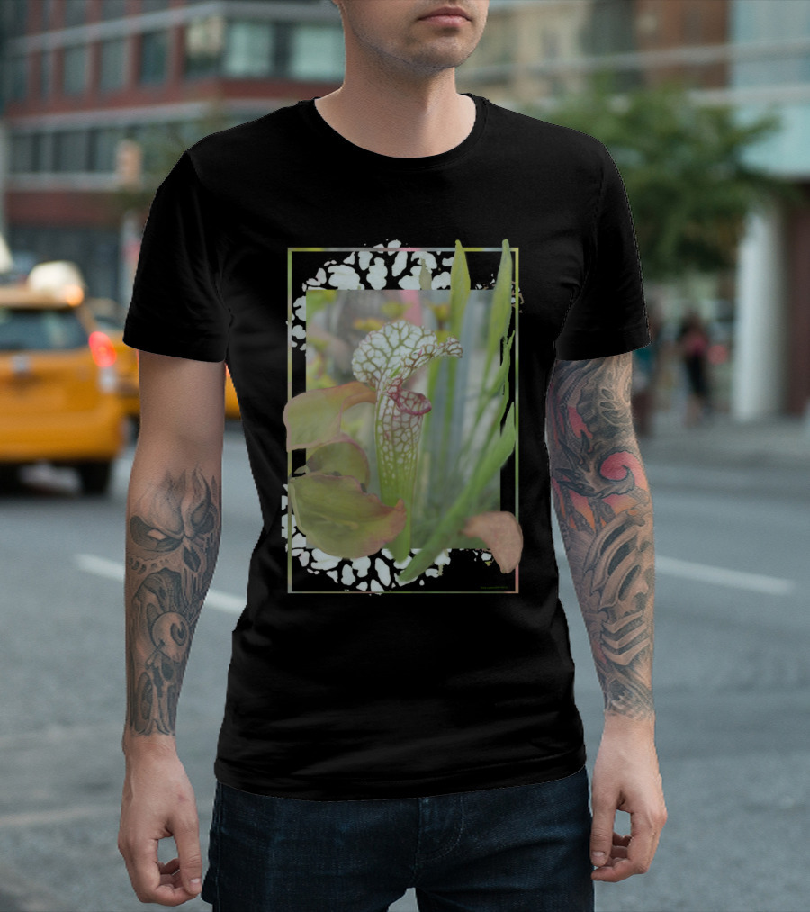 Carnivorous Plant Botanical Art with Nature-Inspired Frame T-Shirt