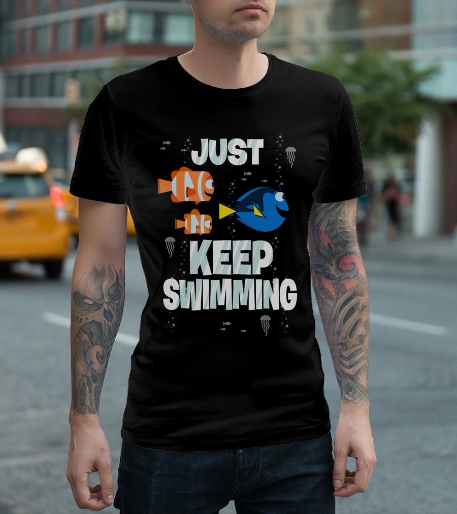 Just Keep Swimming Dory Racer T-Shirt