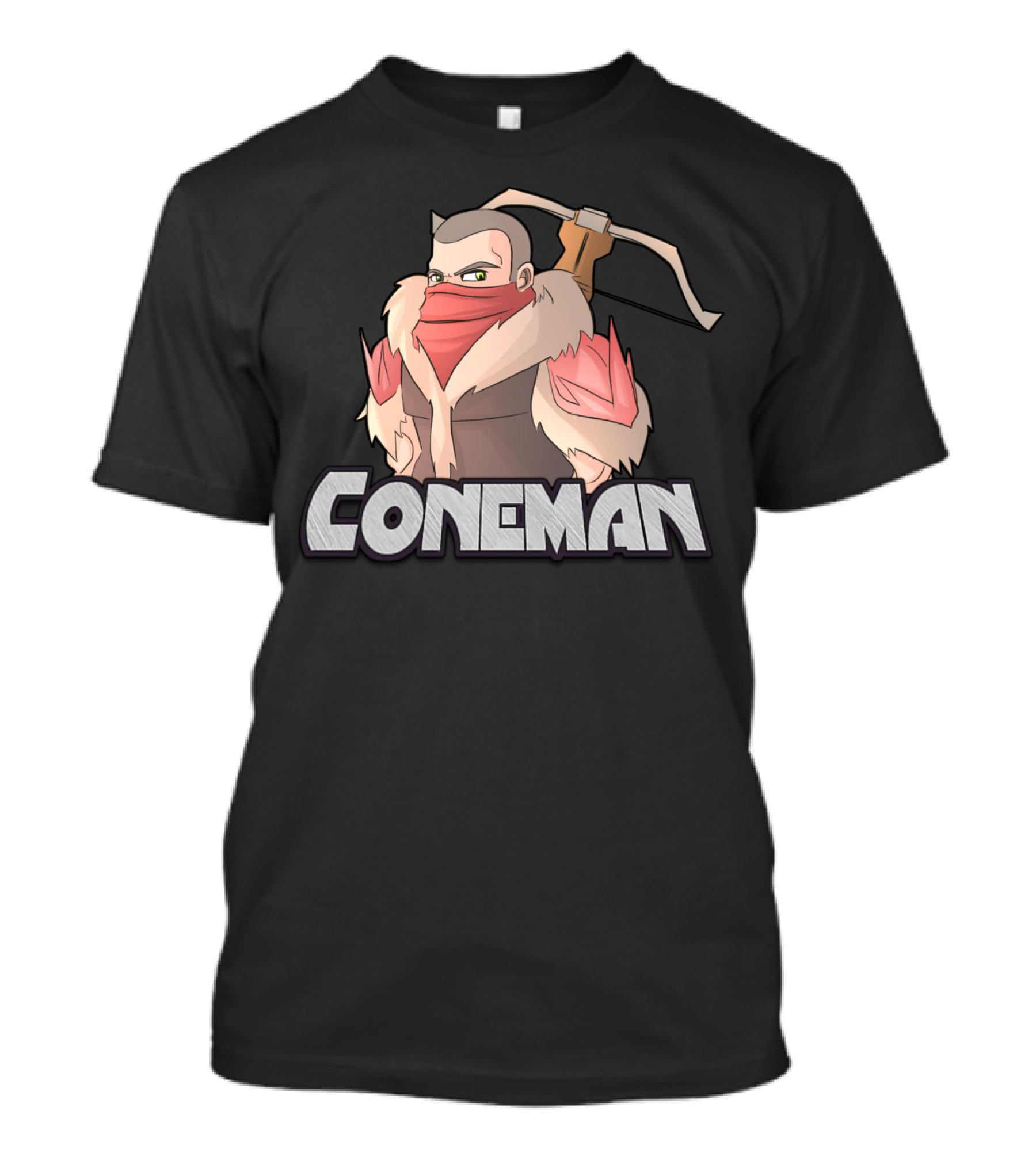 Coneman Gaming Archer Character With Bow And Fur Collar T-Shirt