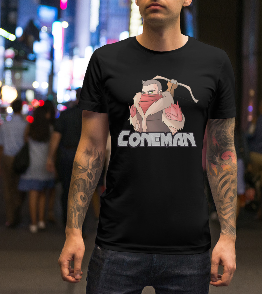 Coneman Gaming Archer Character With Bow And Fur Collar T-Shirt