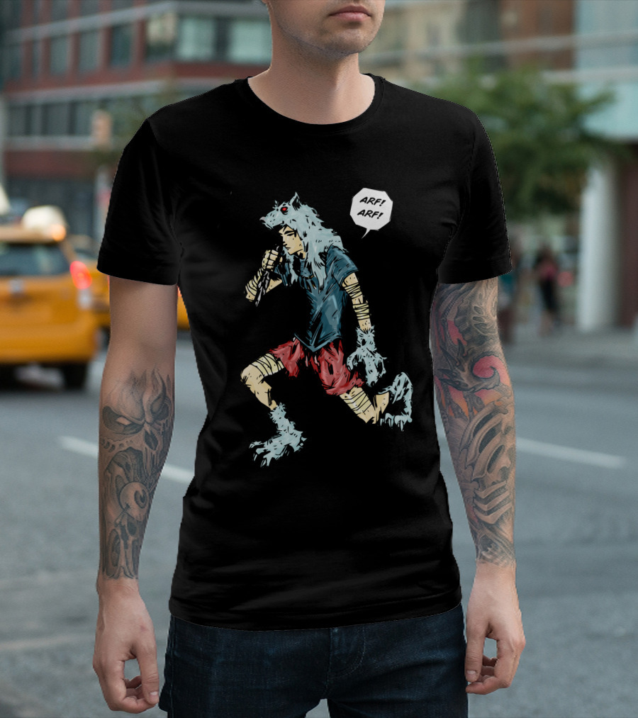 Wolf Man Wolf Costume Howling Arf Arf T-Shirt