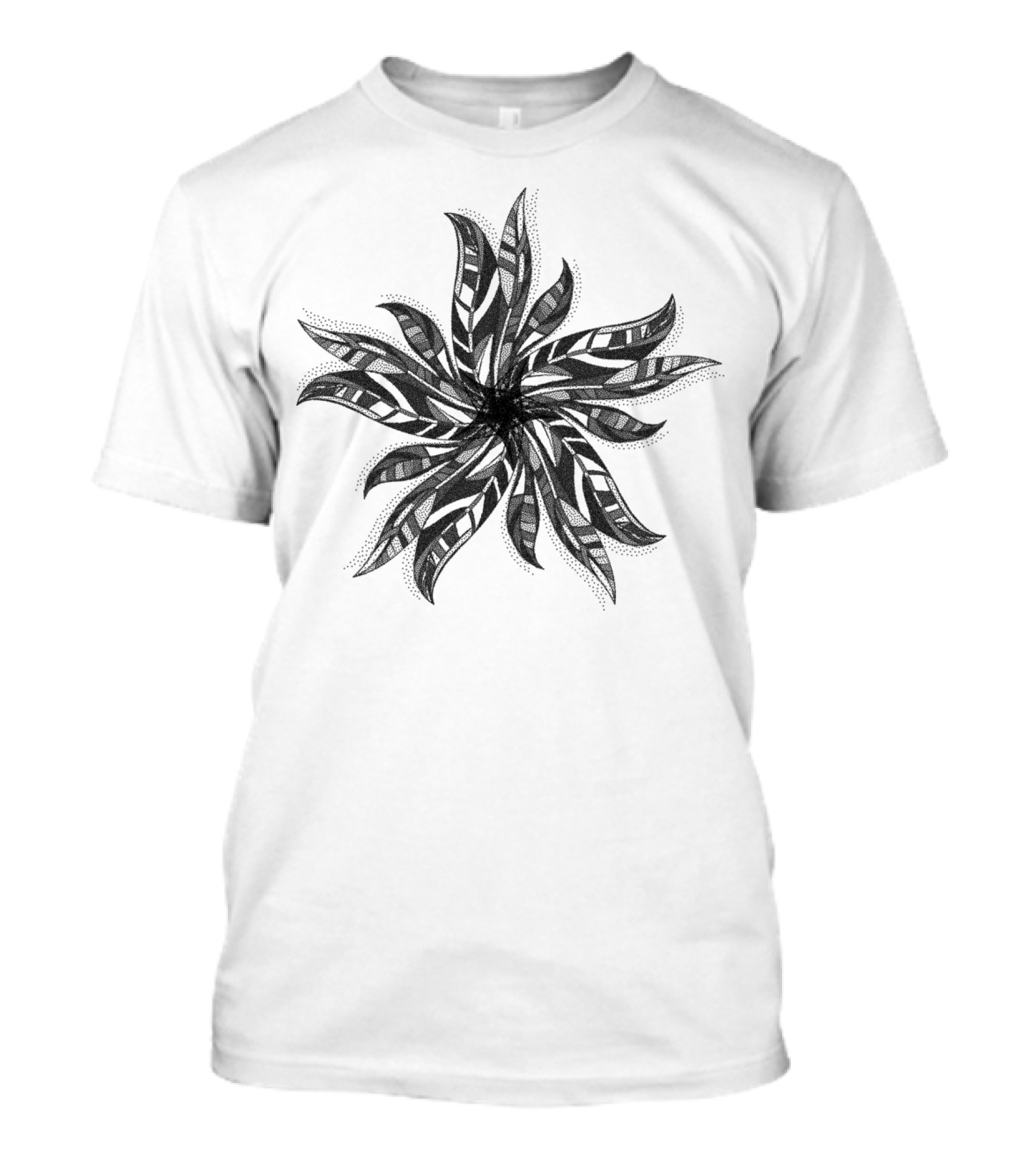 Dotted Leaves Mandala Geometric Leaf T-Shirt