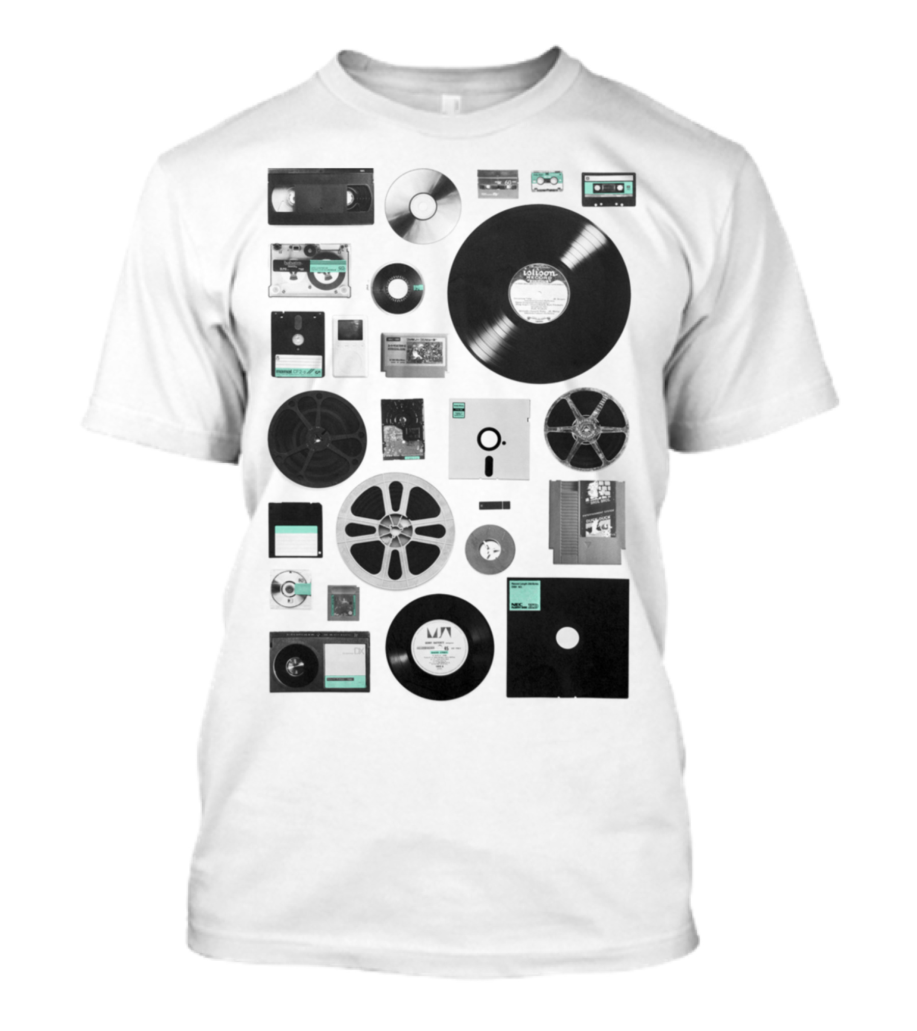 Data Vinyl Cassette CD Reel Tape Collection T-Shirt