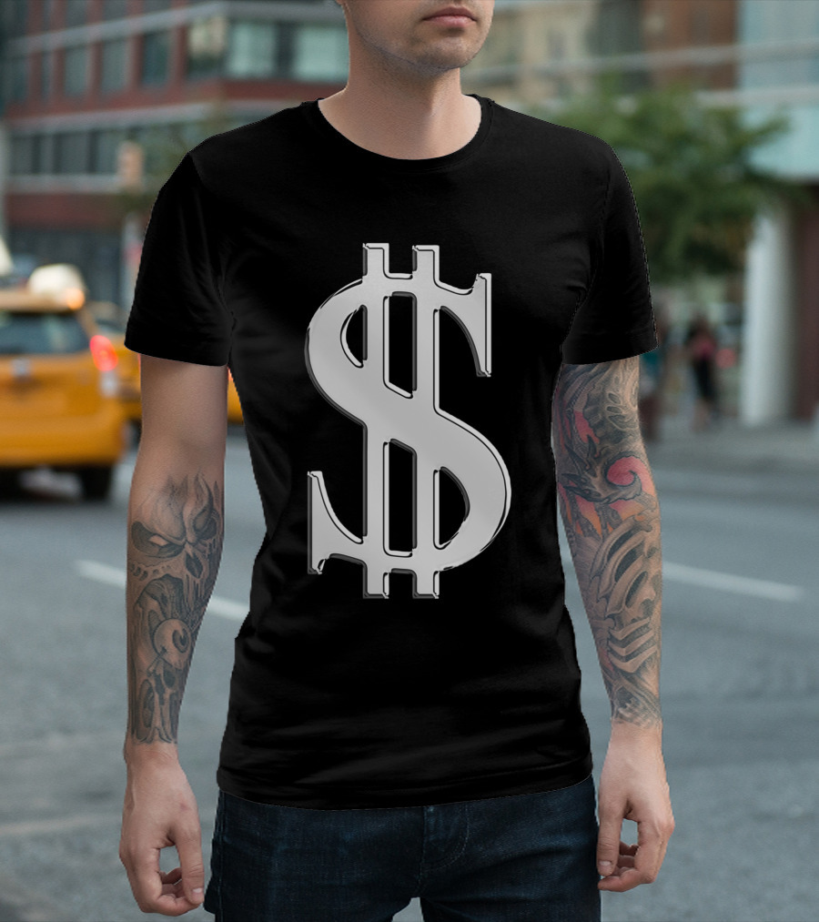 Cash Dollar Sign Metallic T-Shirt