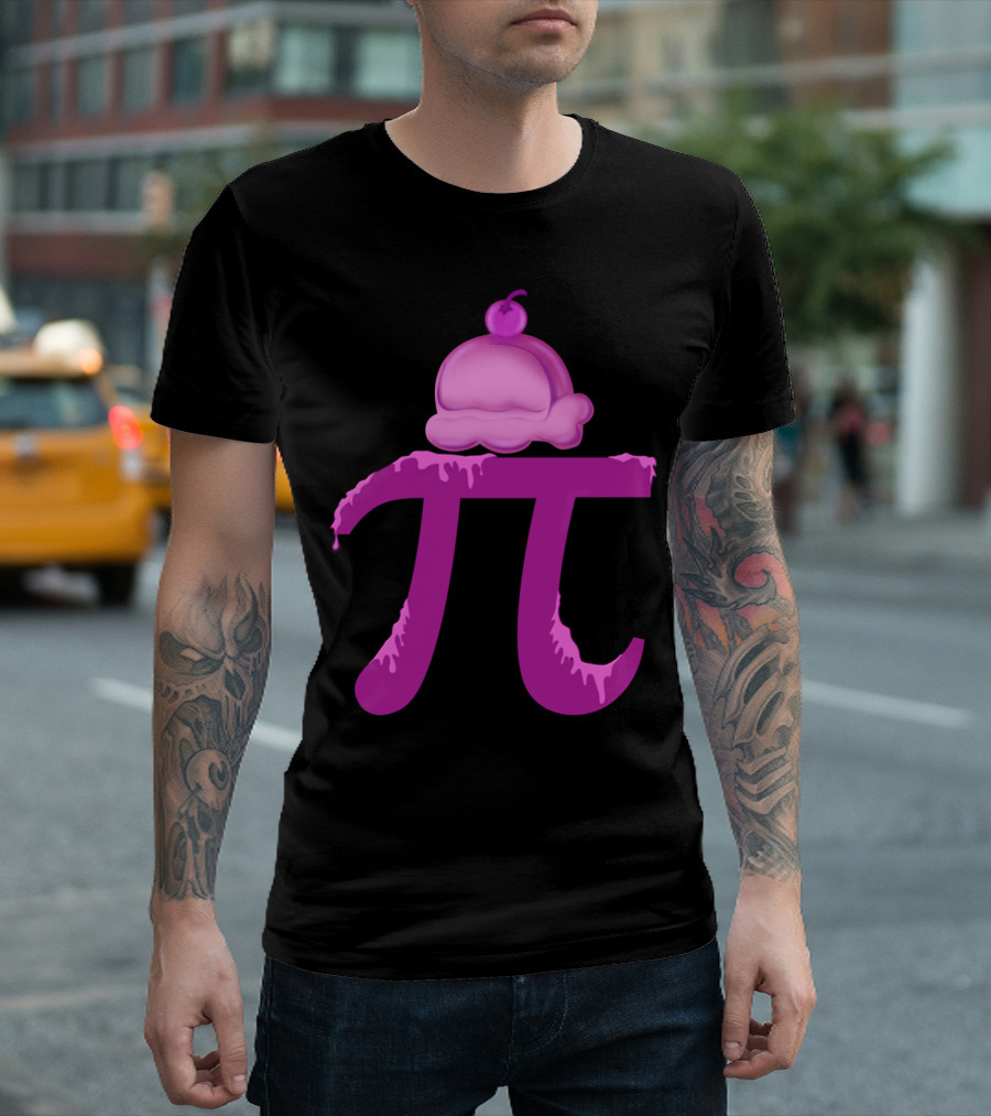Pi Symbol Ice Cream Dessert Combination T-Shirt