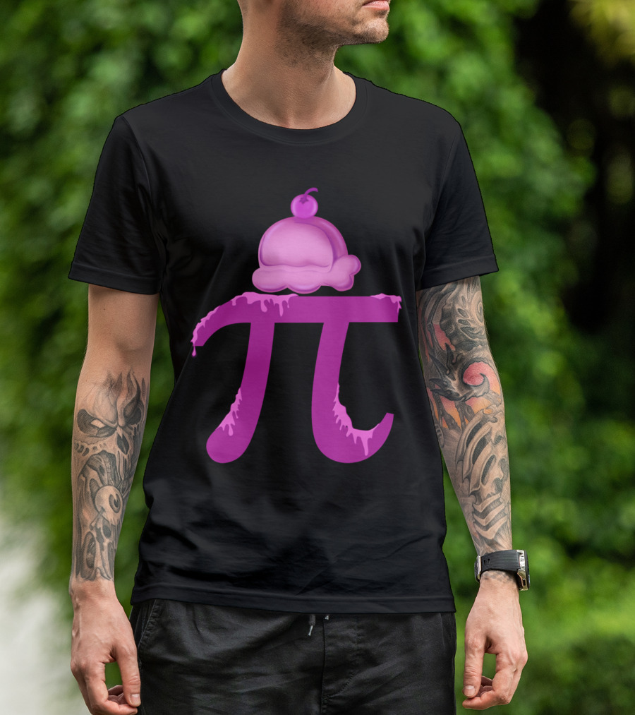 Pi Symbol Ice Cream Dessert Combination T-Shirt