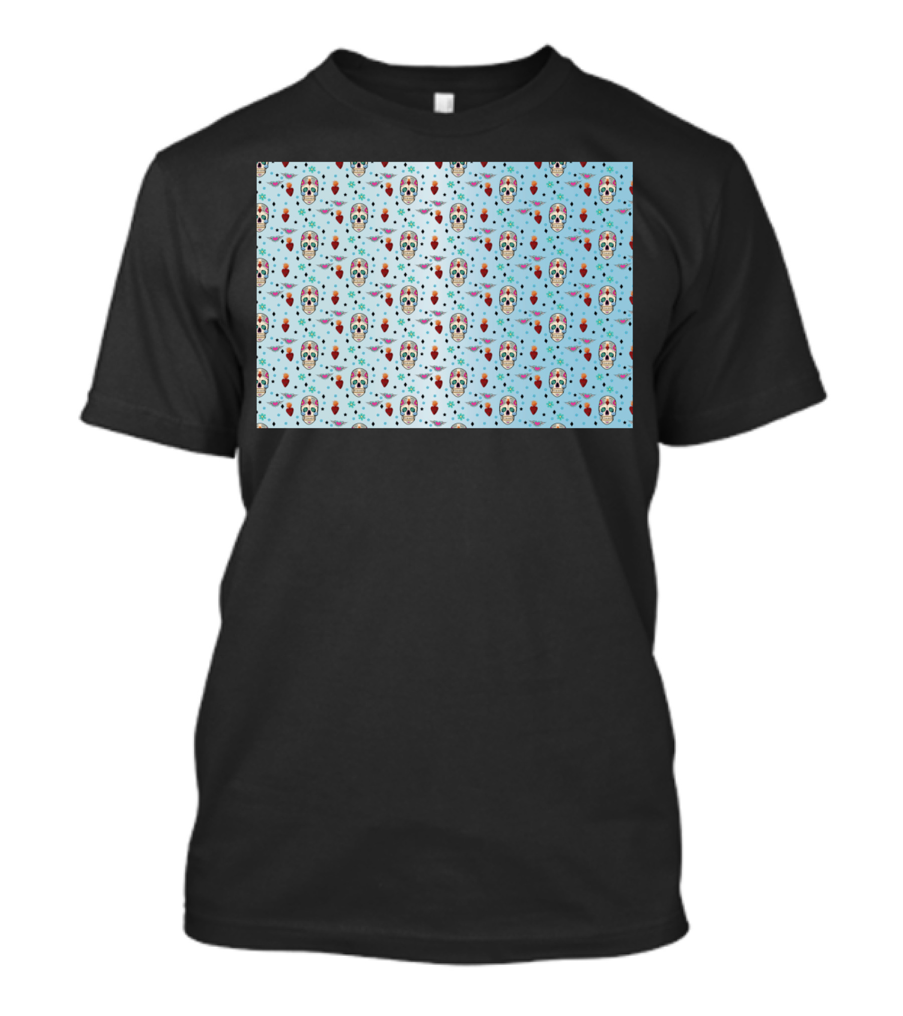Day Of The Dead Sugar Skulls And Hearts T-Shirt