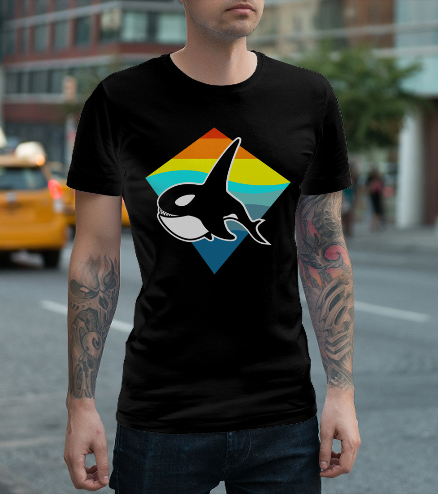 The Killer Whale Retro Sunset T-Shirt