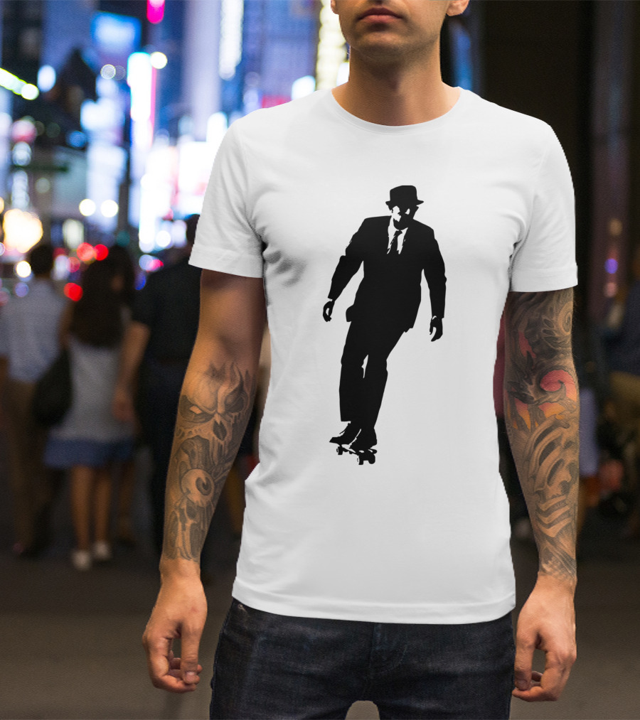 Casual Friday Silhouette In Suit On Skateboard T-Shirt
