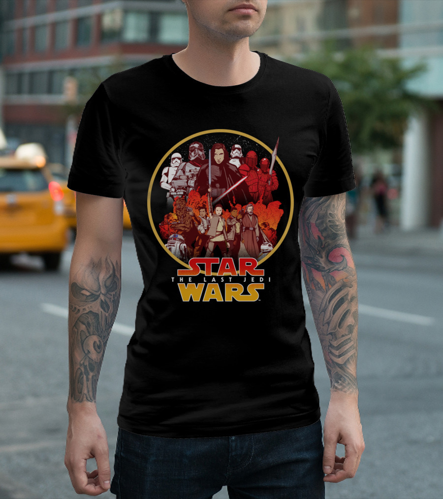 Star Wars The Last Jedi Character Circle T-Shirt