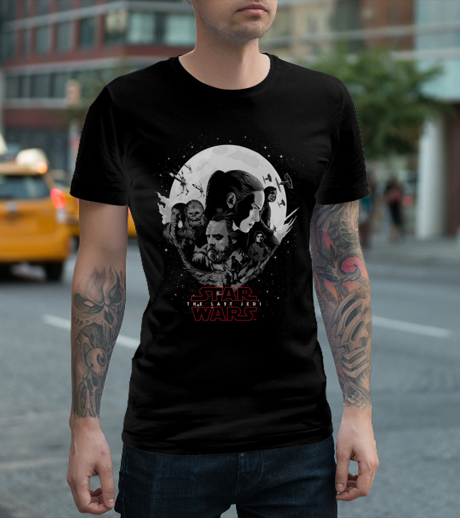 Star Wars The Last Jedi Planetary Reflections Moon Characters T-Shirt