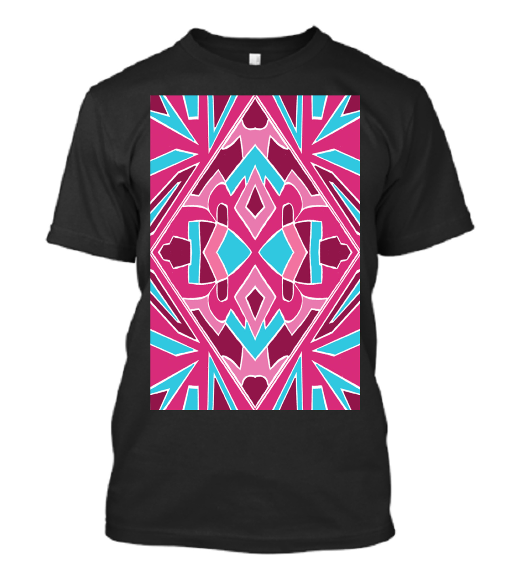 Pink And Blue Geometric Shield T-Shirt