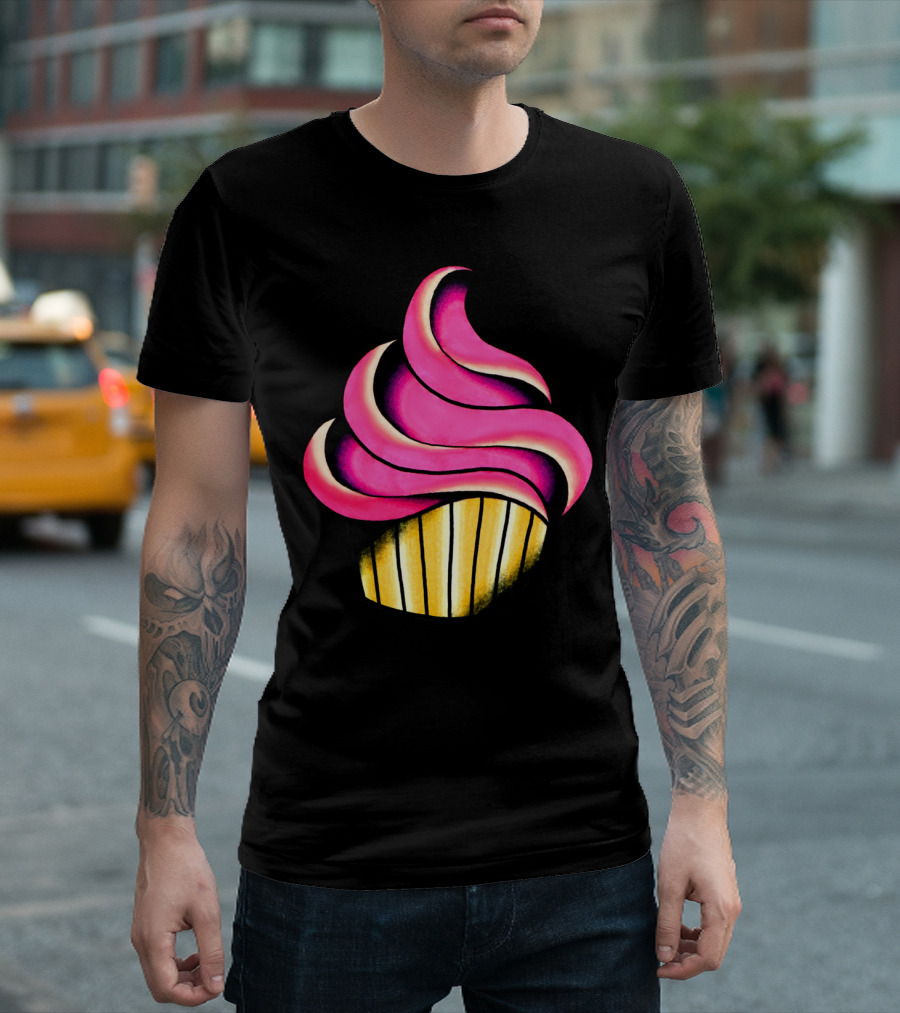 Pink and Gold Cupcake Swirl T-Shirt