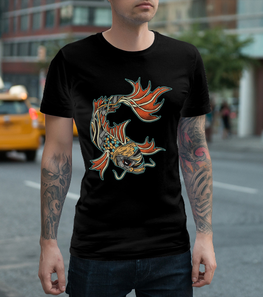 Biomechanical Koi Cyborg Aesthetic T-Shirt